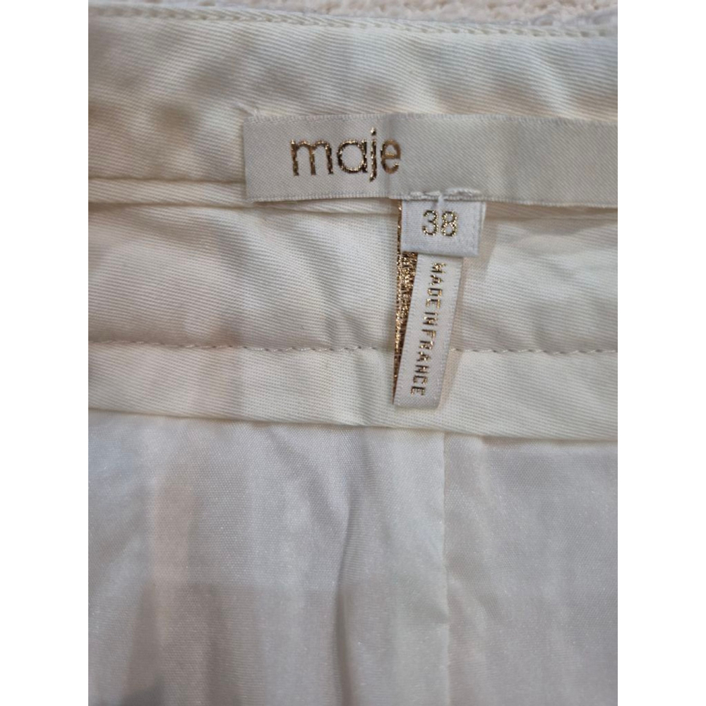 MAJE Tweed Skirt Size 38 Beige color in Excellent Condition - Picture 7 of 8